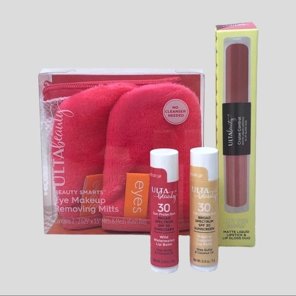 🌺 Ulta Lipstick Gloss Duo, Balm & Makeup Remover Set - Picture 1 of 6